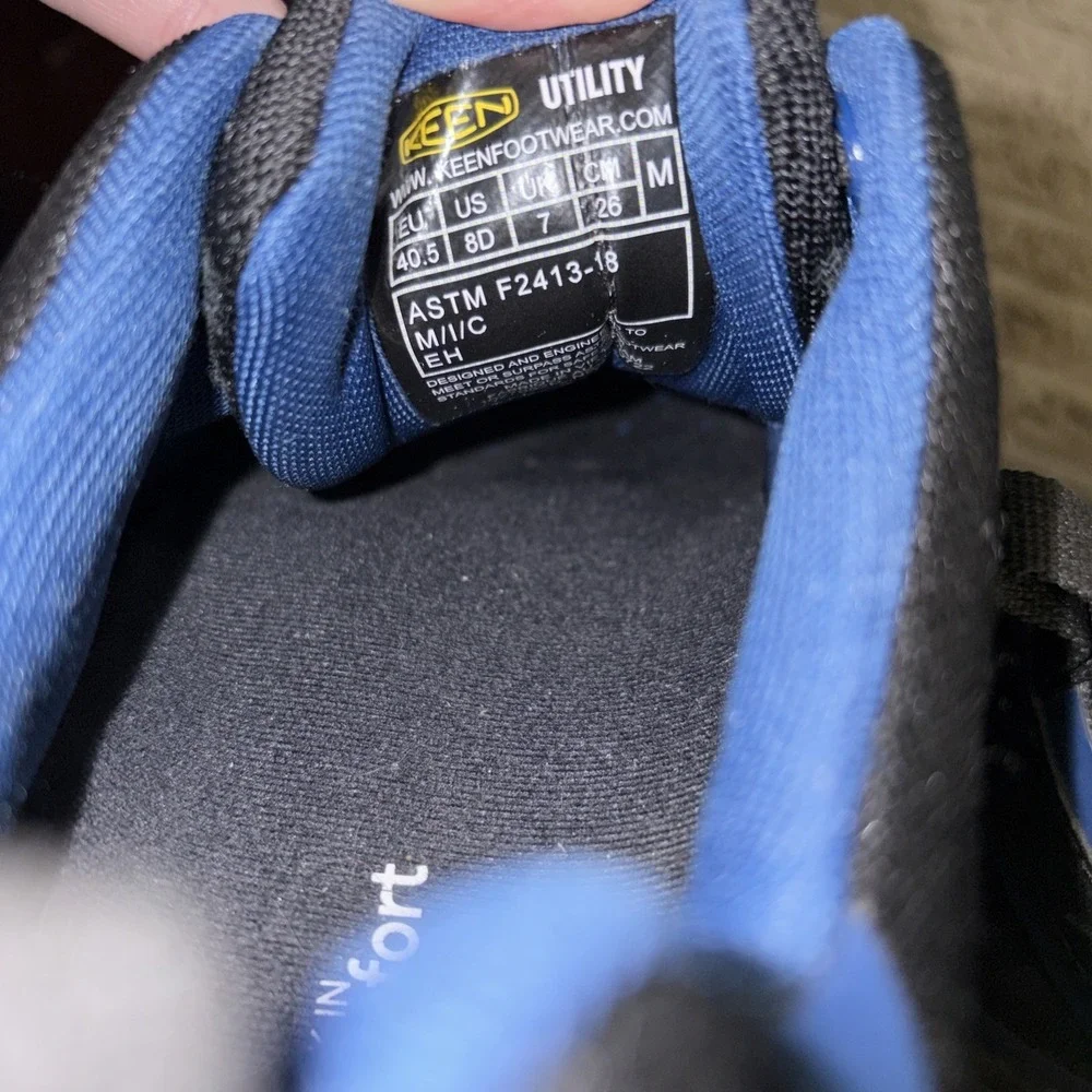 Keen ASTM Size 8 D  Black Utility Footwear Sneaker Safety Toe Work Shoe I- C- EH